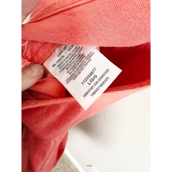 Wrangler Womens Casey Jones Flare Denim Bib Overall Raw Hem Poppy Red Large - Picture 6 of 8